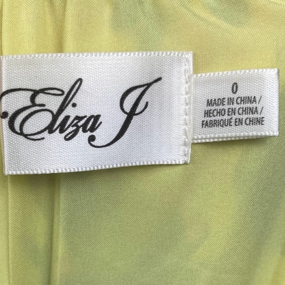 Eliza J NWOT Women's 0 Floral Asymmetrical Tiered Ruffle Dress Bright Yellow - Picture 5 of 6